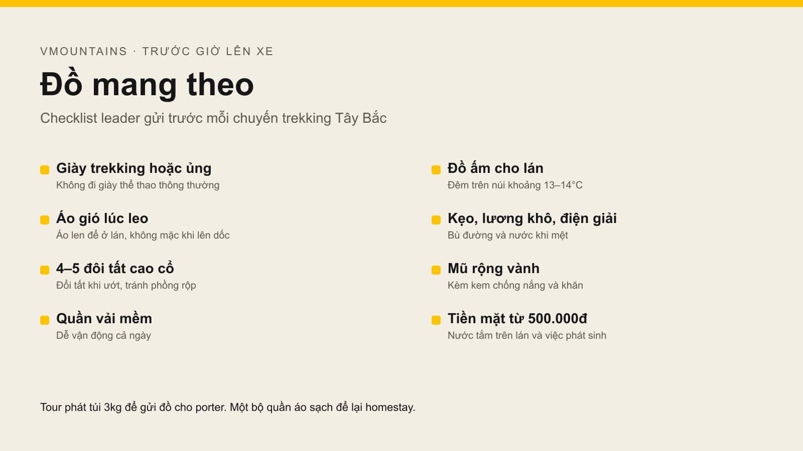 Chuẩn bị đồ trước khi đi tour trekking Tây Bắc